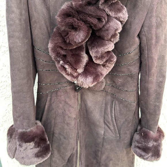Sacha Pacha brown fur and shearling coat L - Picture 6 of 10